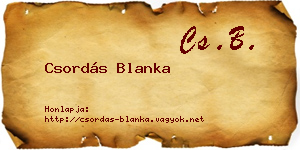 Csordás Blanka névjegykártya