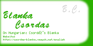 blanka csordas business card